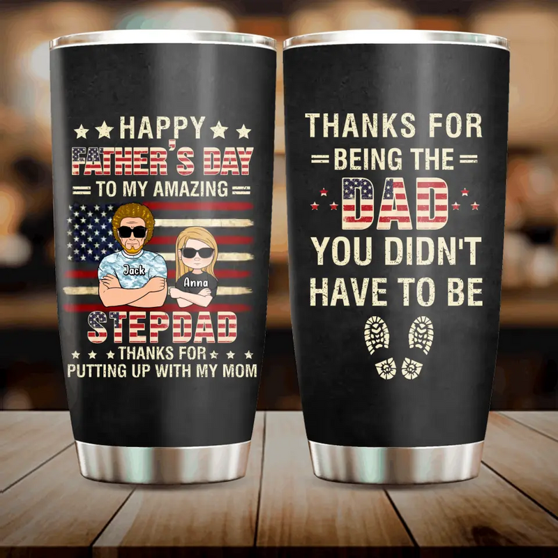 Personalized Step Father Tumbler - Father's Day Gift Idea For Step Father