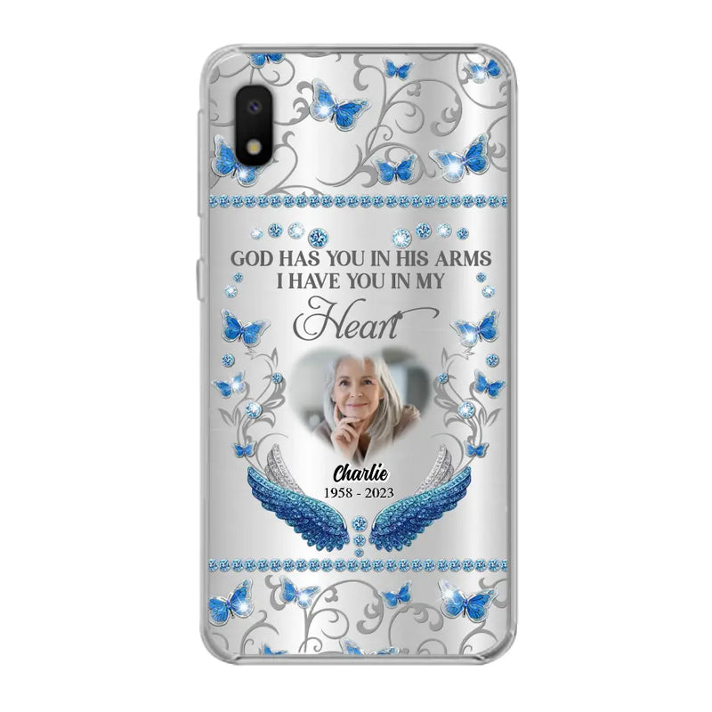 Personalized Memorial Photo Phone Case - Memorial Gift Idea for Mother's Day/Father's Day - God Has You In His Arms I Have You In My Heart - Cases For iPhone/Samsung