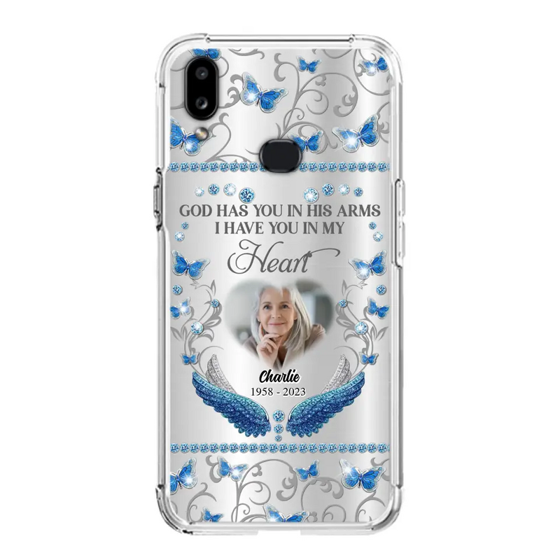 Personalized Memorial Photo Phone Case - Memorial Gift Idea for Mother's Day/Father's Day - God Has You In His Arms I Have You In My Heart - Cases For iPhone/Samsung
