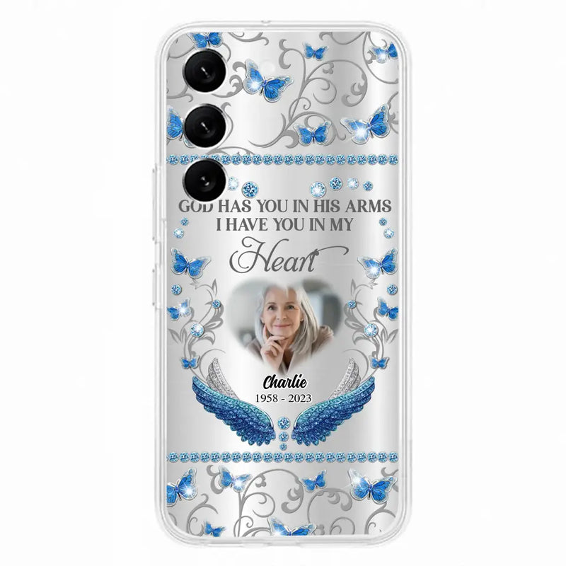 Personalized Memorial Photo Phone Case - Memorial Gift Idea for Mother's Day/Father's Day - God Has You In His Arms I Have You In My Heart - Cases For iPhone/Samsung
