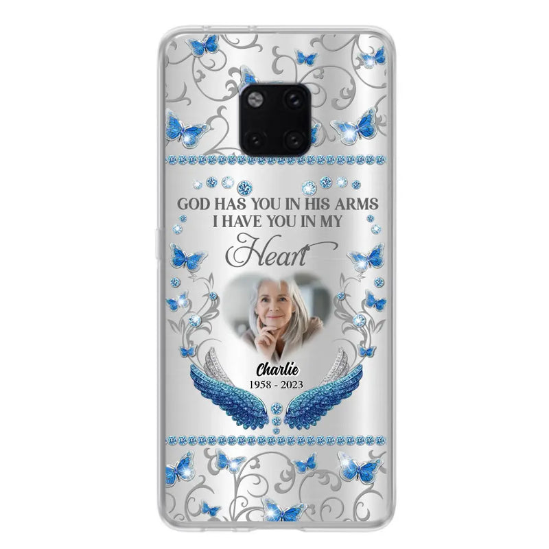 Personalized Memorial Photo Phone Case - Memorial Gift Idea for Mother's Day/Father's Day - God Has You In His Arms I Have You In My Heart - Cases For Oppo/Xiaomi/Huawei