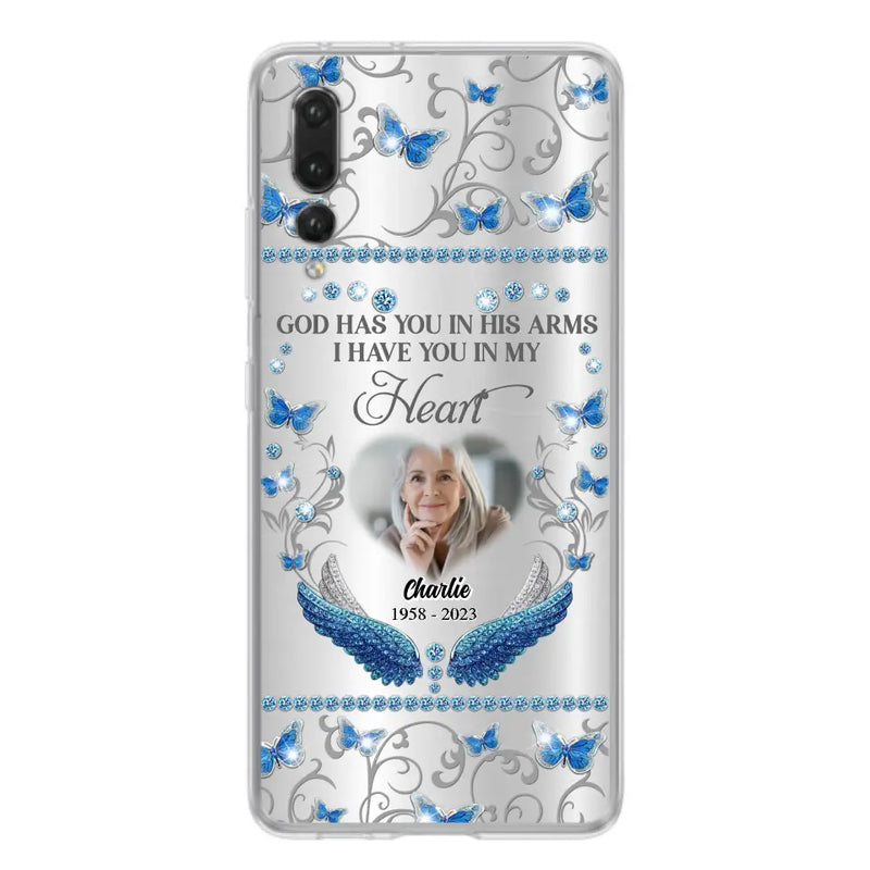 Personalized Memorial Photo Phone Case - Memorial Gift Idea for Mother's Day/Father's Day - God Has You In His Arms I Have You In My Heart - Cases For Oppo/Xiaomi/Huawei
