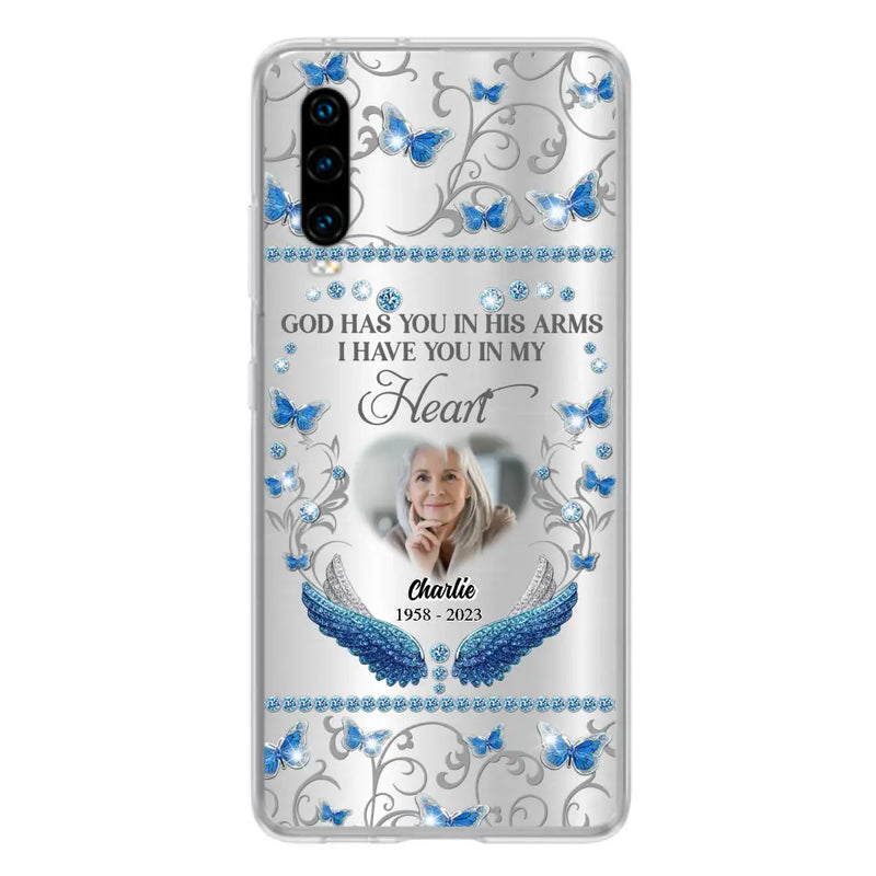 Personalized Memorial Photo Phone Case - Memorial Gift Idea for Mother's Day/Father's Day - God Has You In His Arms I Have You In My Heart - Cases For Oppo/Xiaomi/Huawei