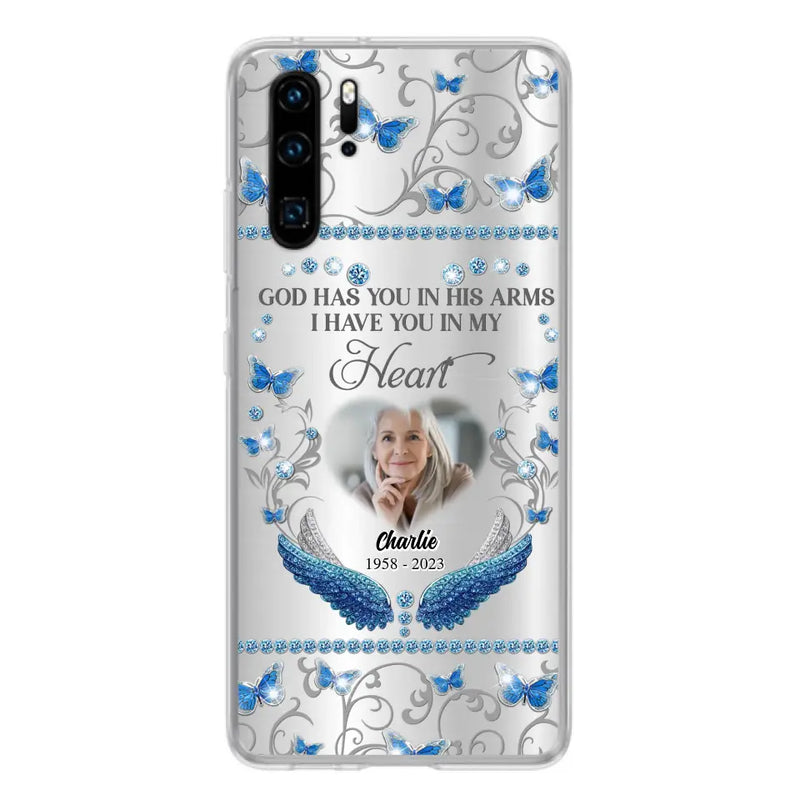 Personalized Memorial Photo Phone Case - Memorial Gift Idea for Mother's Day/Father's Day - God Has You In His Arms I Have You In My Heart - Cases For Oppo/Xiaomi/Huawei