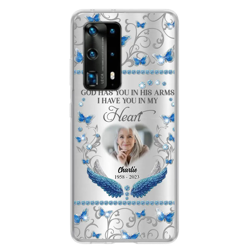 Personalized Memorial Photo Phone Case - Memorial Gift Idea for Mother's Day/Father's Day - God Has You In His Arms I Have You In My Heart - Cases For Oppo/Xiaomi/Huawei