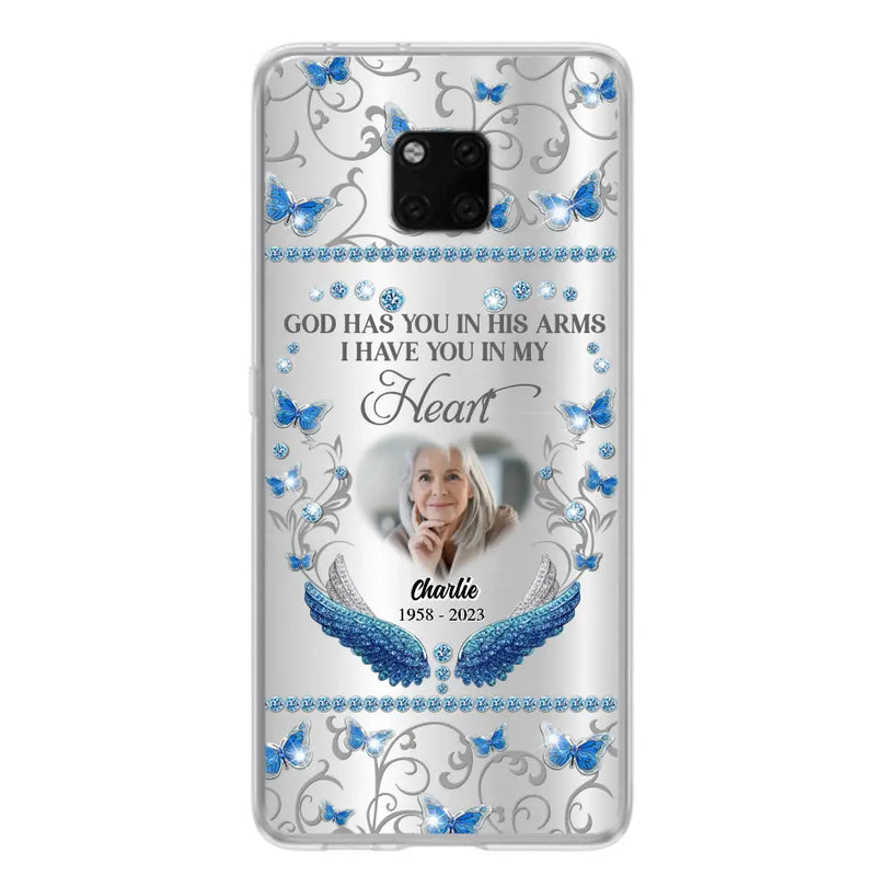 Personalized Memorial Photo Phone Case - Memorial Gift Idea for Mother's Day/Father's Day - God Has You In His Arms I Have You In My Heart - Cases For Oppo/Xiaomi/Huawei