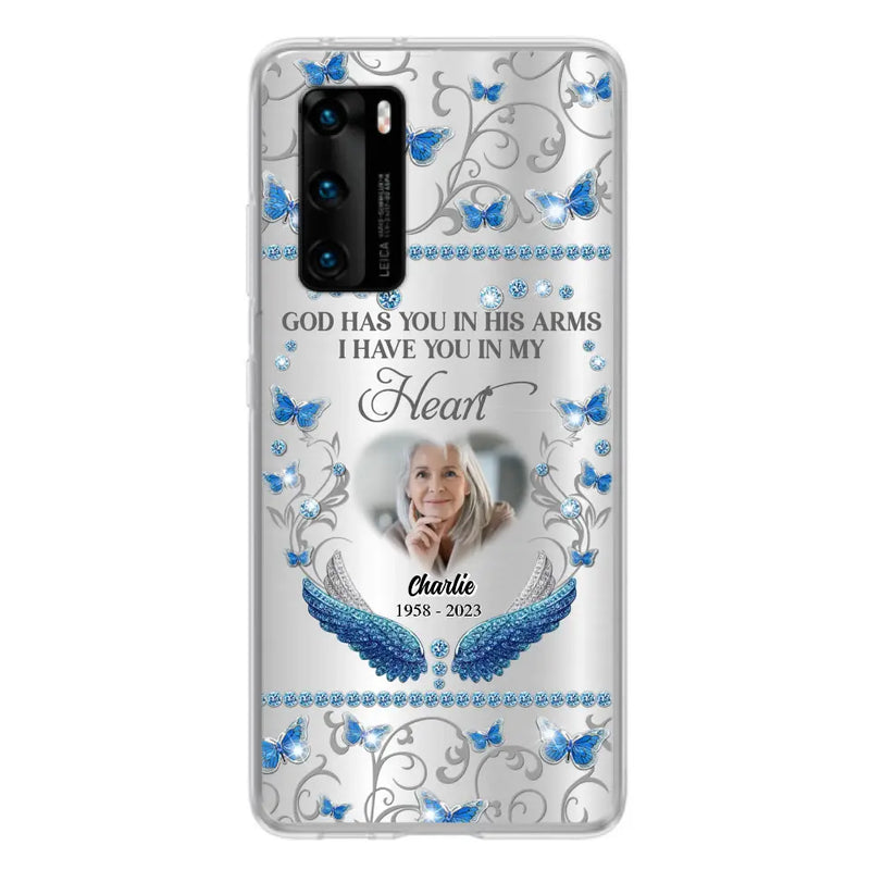 Personalized Memorial Photo Phone Case - Memorial Gift Idea for Mother's Day/Father's Day - God Has You In His Arms I Have You In My Heart - Cases For Oppo/Xiaomi/Huawei