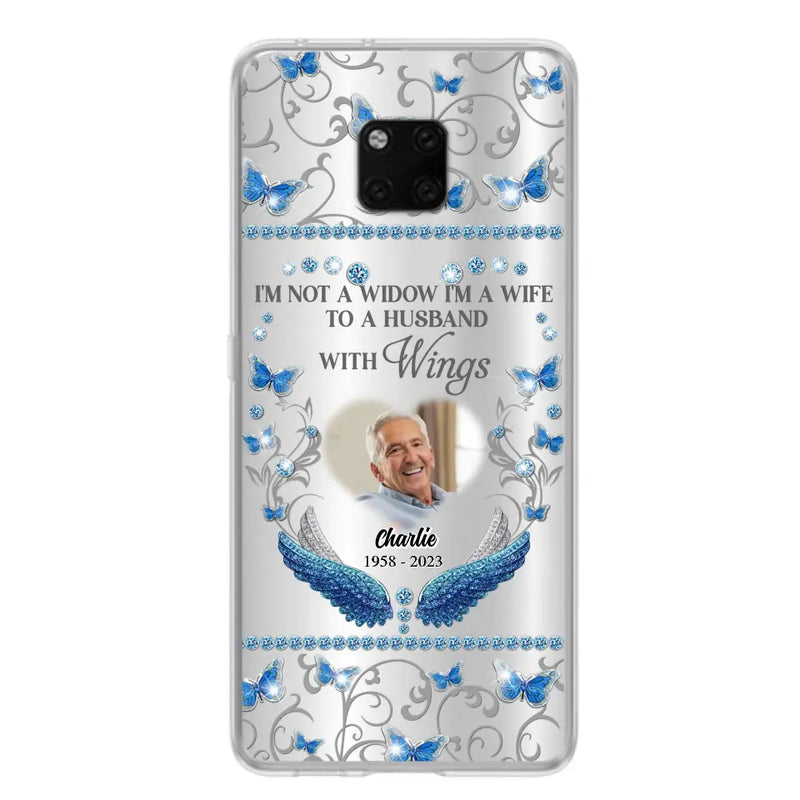 Personalized Memorial Photo Phone Case - Memorial Gift Idea for Mother's Day/Father's Day - I'm Not A Widow I'm A Wife To A Husband With Wings - Cases For Oppo/Xiaomi/Huawei
