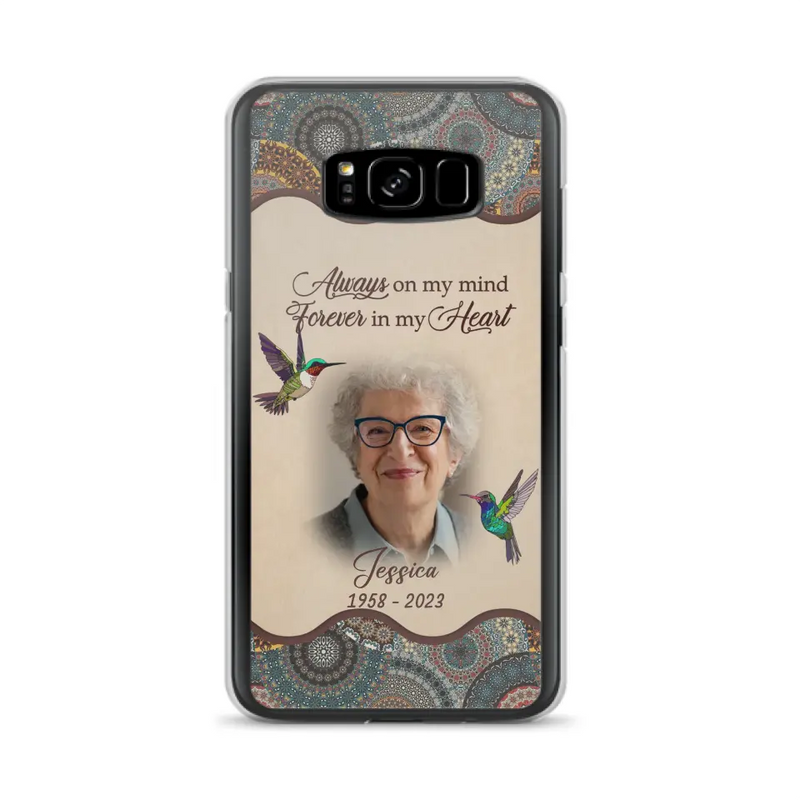 Personalized Memorial Photo Phone Case - Memorial Gift Idea For Mother's Day/Father's Day - Always On My Mind, Forever In My Heart - Case For iPhone/Samsung