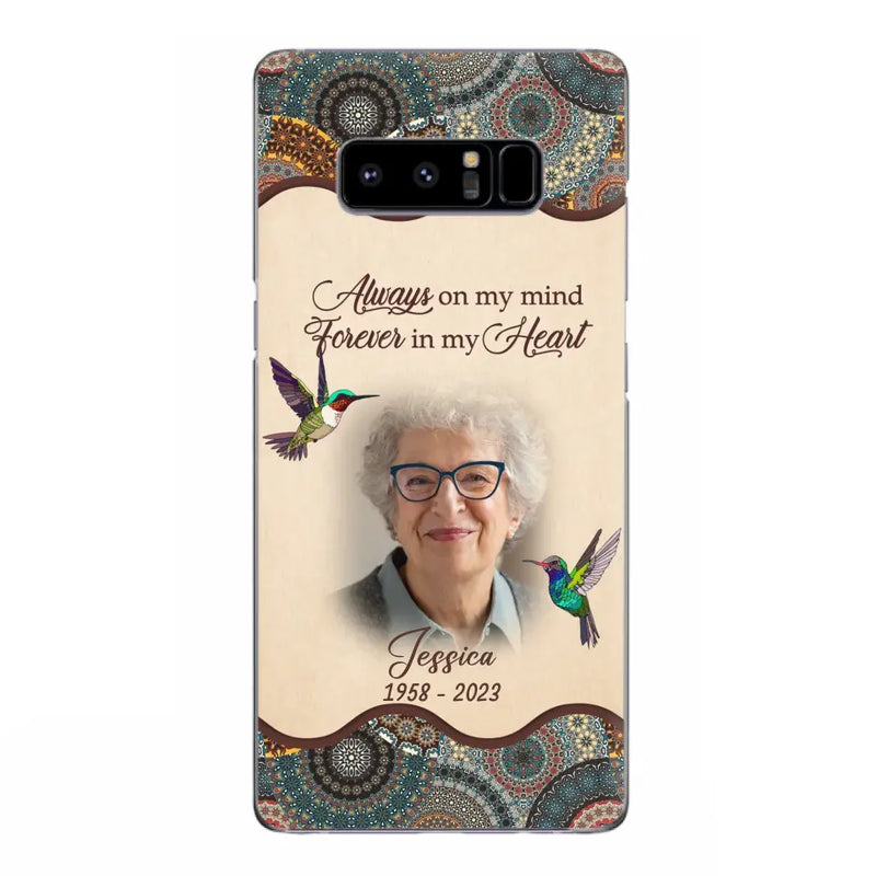 Personalized Memorial Photo Phone Case - Memorial Gift Idea For Mother's Day/Father's Day - Always On My Mind, Forever In My Heart - Case For iPhone/Samsung