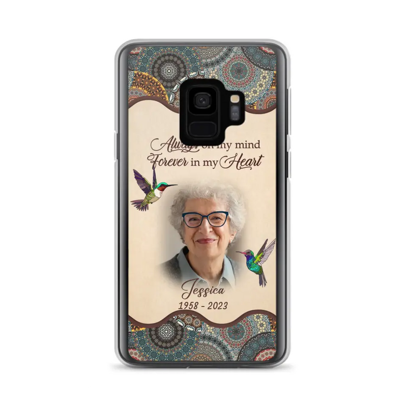 Personalized Memorial Photo Phone Case - Memorial Gift Idea For Mother's Day/Father's Day - Always On My Mind, Forever In My Heart - Case For iPhone/Samsung