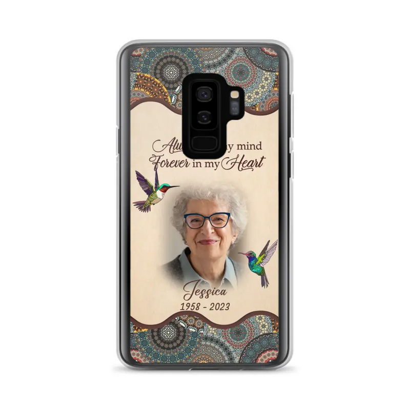 Personalized Memorial Photo Phone Case - Memorial Gift Idea For Mother's Day/Father's Day - Always On My Mind, Forever In My Heart - Case For iPhone/Samsung