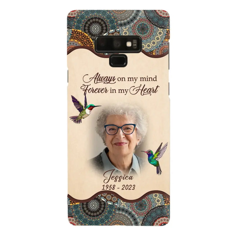 Personalized Memorial Photo Phone Case - Memorial Gift Idea For Mother's Day/Father's Day - Always On My Mind, Forever In My Heart - Case For iPhone/Samsung