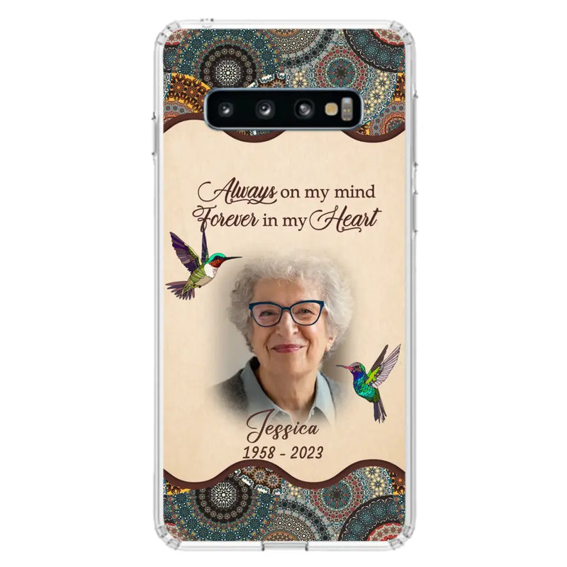Personalized Memorial Photo Phone Case - Memorial Gift Idea For Mother's Day/Father's Day - Always On My Mind, Forever In My Heart - Case For iPhone/Samsung