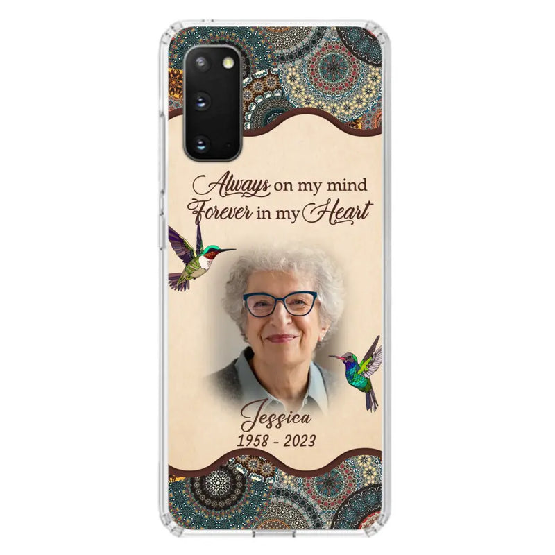 Personalized Memorial Photo Phone Case - Memorial Gift Idea For Mother's Day/Father's Day - Always On My Mind, Forever In My Heart - Case For iPhone/Samsung
