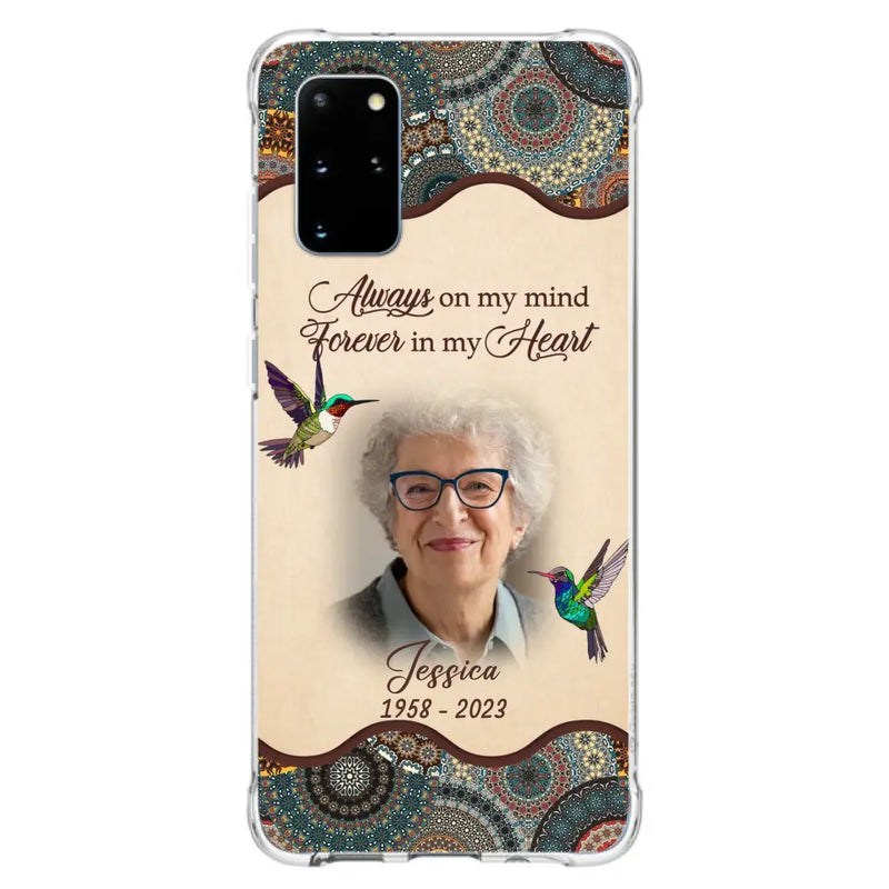 Personalized Memorial Photo Phone Case - Memorial Gift Idea For Mother's Day/Father's Day - Always On My Mind, Forever In My Heart - Case For iPhone/Samsung