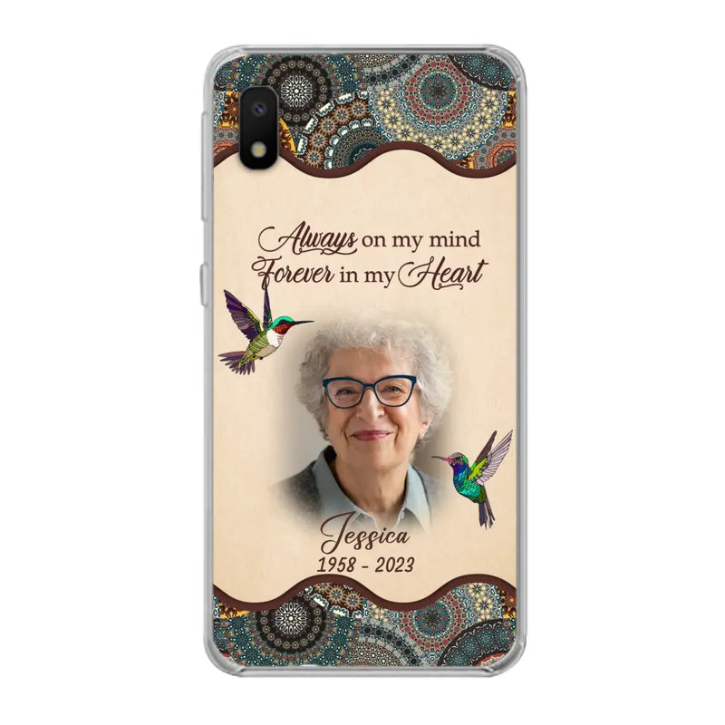 Personalized Memorial Photo Phone Case - Memorial Gift Idea For Mother's Day/Father's Day - Always On My Mind, Forever In My Heart - Case For iPhone/Samsung