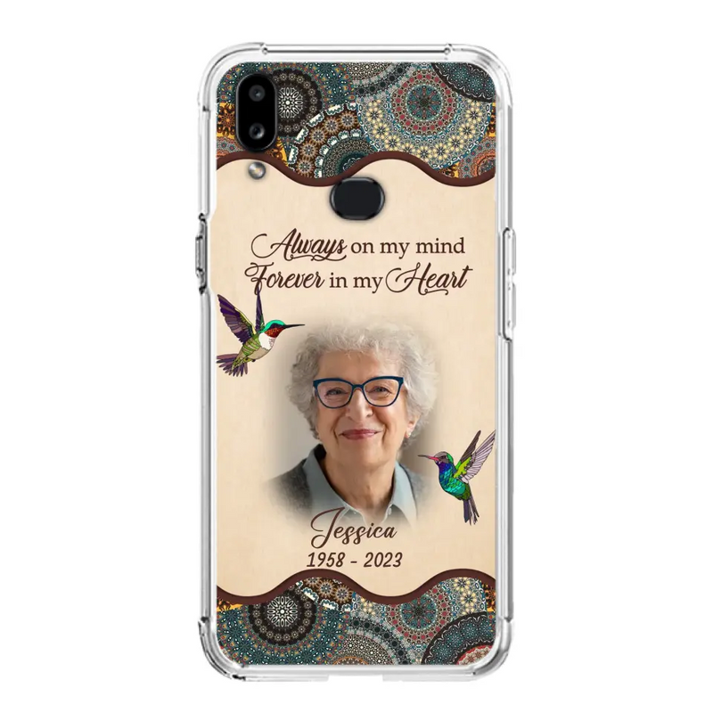 Personalized Memorial Photo Phone Case - Memorial Gift Idea For Mother's Day/Father's Day - Always On My Mind, Forever In My Heart - Case For iPhone/Samsung