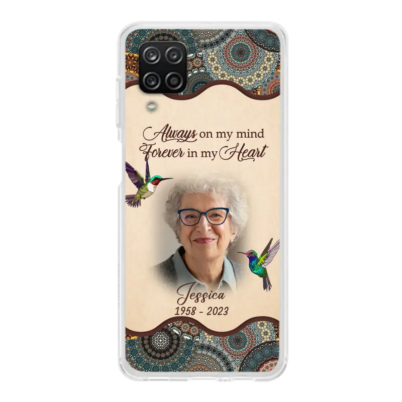 Personalized Memorial Photo Phone Case - Memorial Gift Idea For Mother's Day/Father's Day - Always On My Mind, Forever In My Heart - Case For iPhone/Samsung
