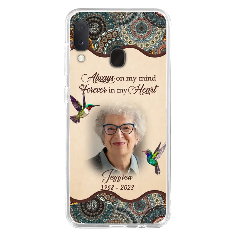 Personalized Memorial Photo Phone Case - Memorial Gift Idea For Mother's Day/Father's Day - Always On My Mind, Forever In My Heart - Case For iPhone/Samsung