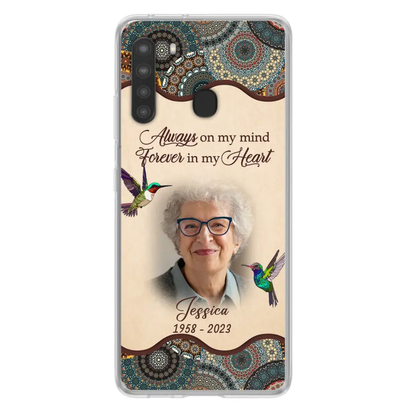 Personalized Memorial Photo Phone Case - Memorial Gift Idea For Mother's Day/Father's Day - Always On My Mind, Forever In My Heart - Case For iPhone/Samsung