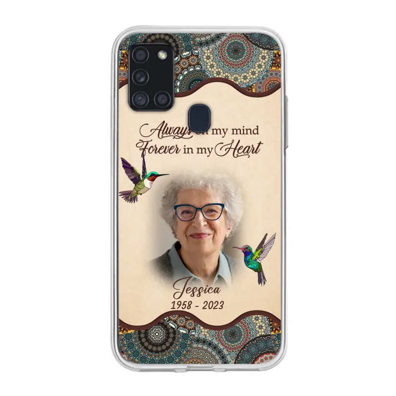 Personalized Memorial Photo Phone Case - Memorial Gift Idea For Mother's Day/Father's Day - Always On My Mind, Forever In My Heart - Case For iPhone/Samsung