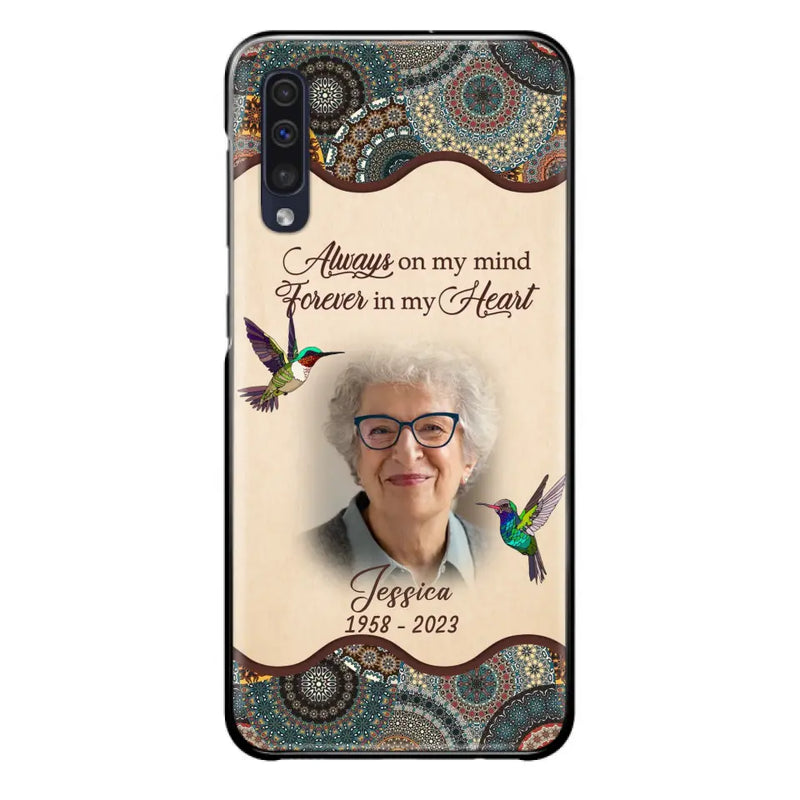 Personalized Memorial Photo Phone Case - Memorial Gift Idea For Mother's Day/Father's Day - Always On My Mind, Forever In My Heart - Case For iPhone/Samsung