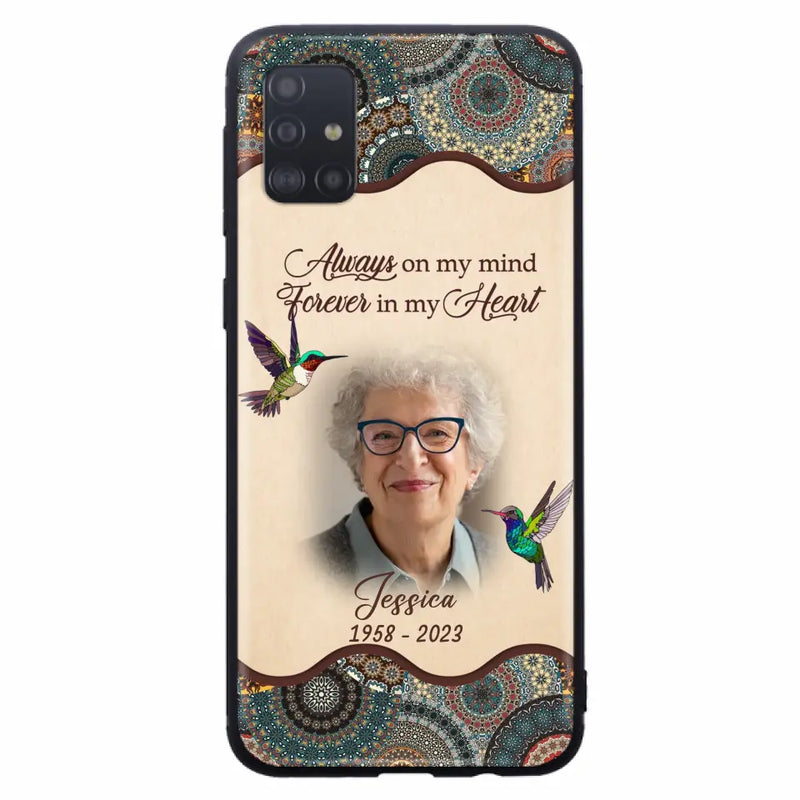 Personalized Memorial Photo Phone Case - Memorial Gift Idea For Mother's Day/Father's Day - Always On My Mind, Forever In My Heart - Case For iPhone/Samsung