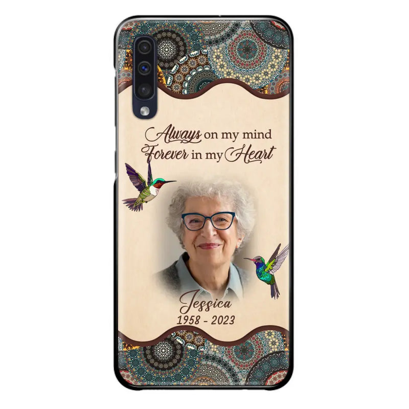 Personalized Memorial Photo Phone Case - Memorial Gift Idea For Mother's Day/Father's Day - Always On My Mind, Forever In My Heart - Case For iPhone/Samsung