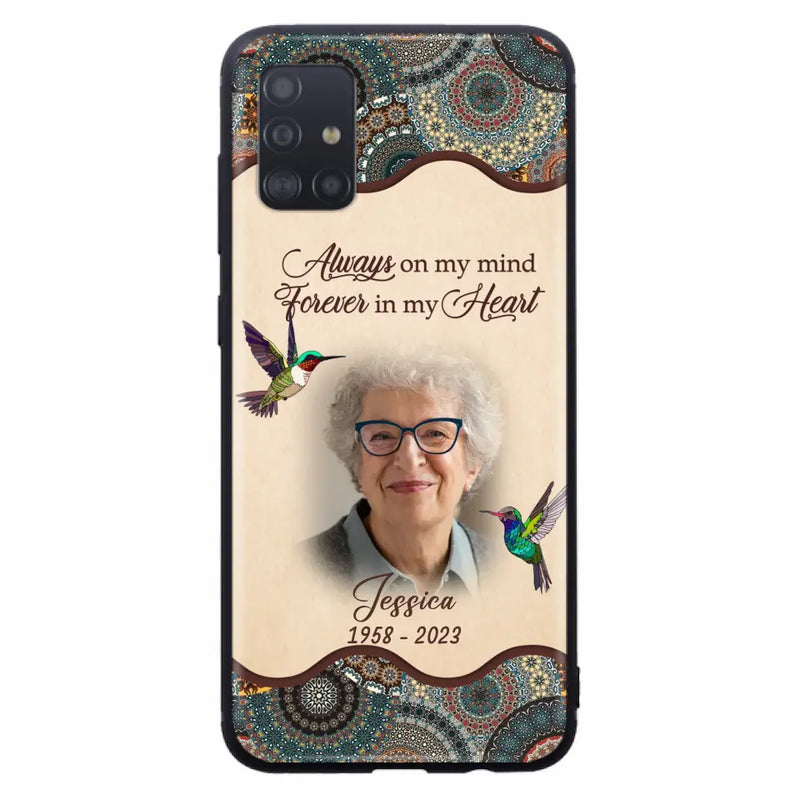 Personalized Memorial Photo Phone Case - Memorial Gift Idea For Mother's Day/Father's Day - Always On My Mind, Forever In My Heart - Case For iPhone/Samsung