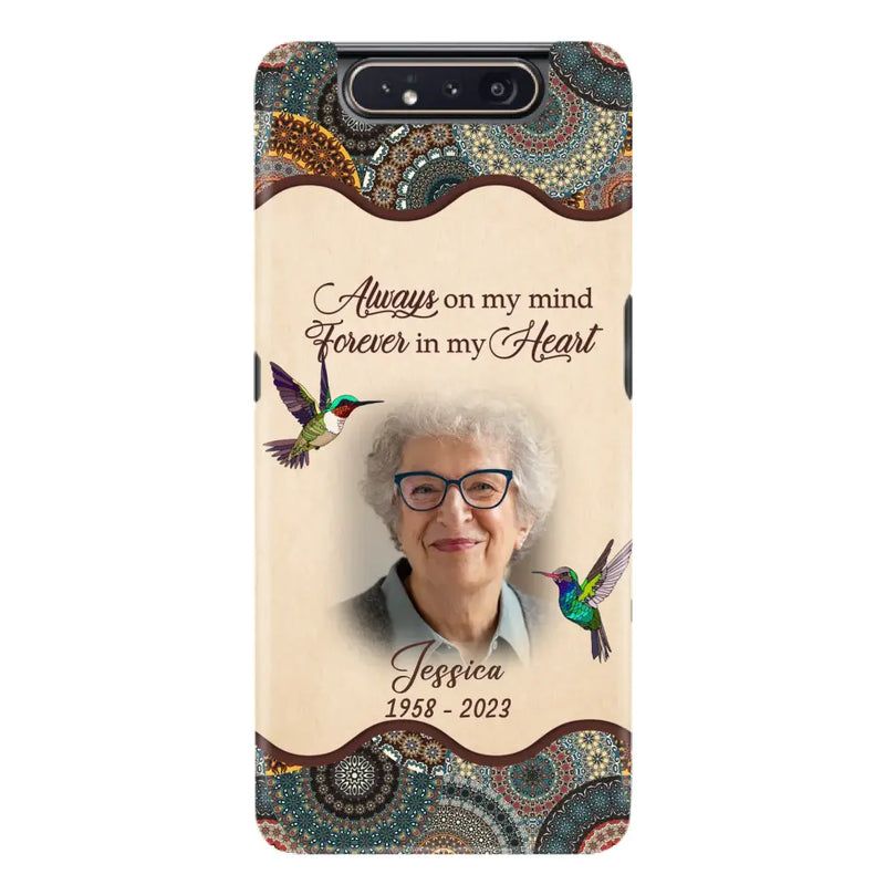 Personalized Memorial Photo Phone Case - Memorial Gift Idea For Mother's Day/Father's Day - Always On My Mind, Forever In My Heart - Case For iPhone/Samsung