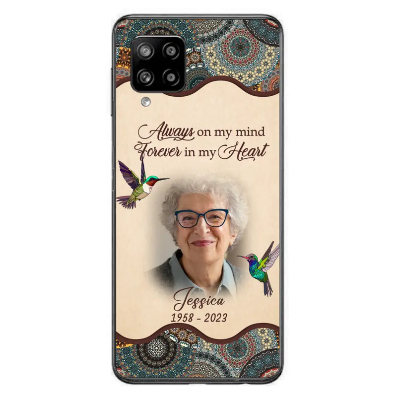 Personalized Memorial Photo Phone Case - Memorial Gift Idea For Mother's Day/Father's Day - Always On My Mind, Forever In My Heart - Case For iPhone/Samsung