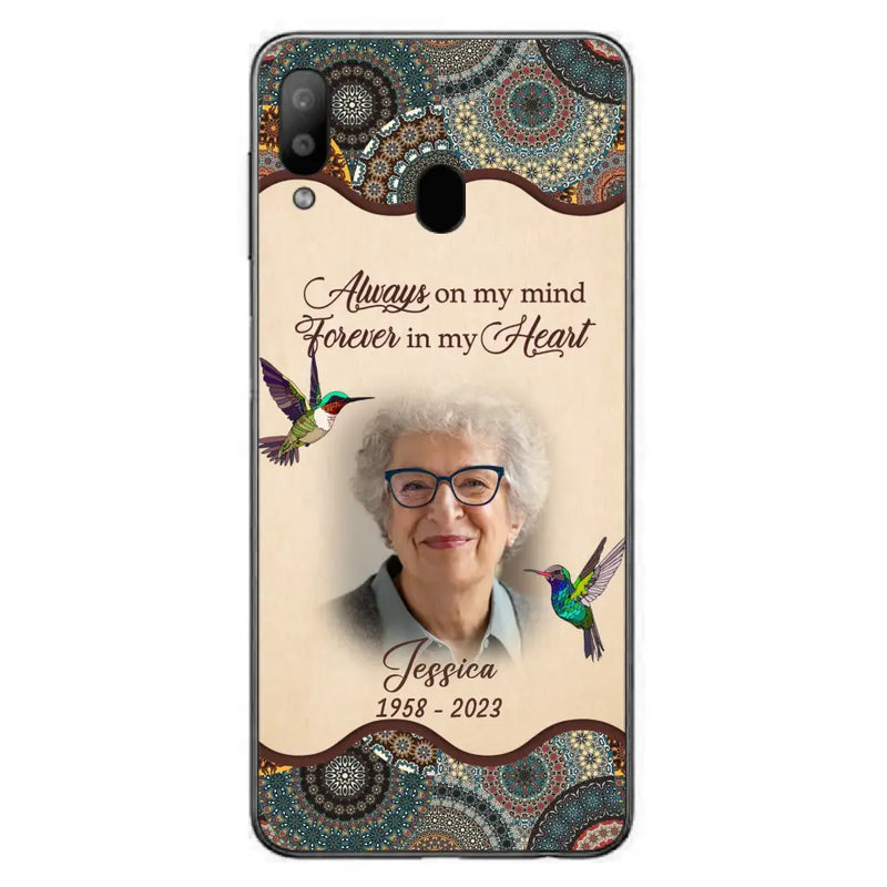 Personalized Memorial Photo Phone Case - Memorial Gift Idea For Mother's Day/Father's Day - Always On My Mind, Forever In My Heart - Case For iPhone/Samsung