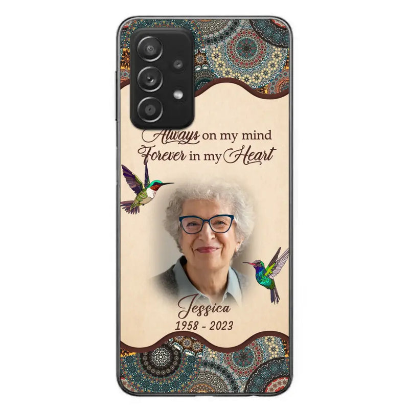Personalized Memorial Photo Phone Case - Memorial Gift Idea For Mother's Day/Father's Day - Always On My Mind, Forever In My Heart - Case For iPhone/Samsung