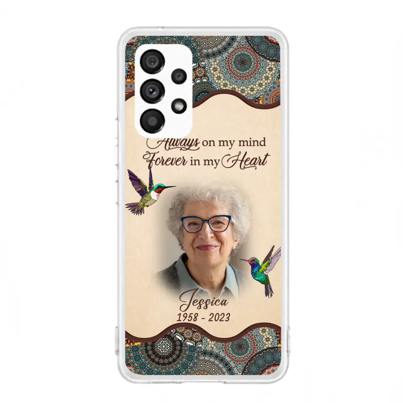 Personalized Memorial Photo Phone Case - Memorial Gift Idea For Mother's Day/Father's Day - Always On My Mind, Forever In My Heart - Case For iPhone/Samsung