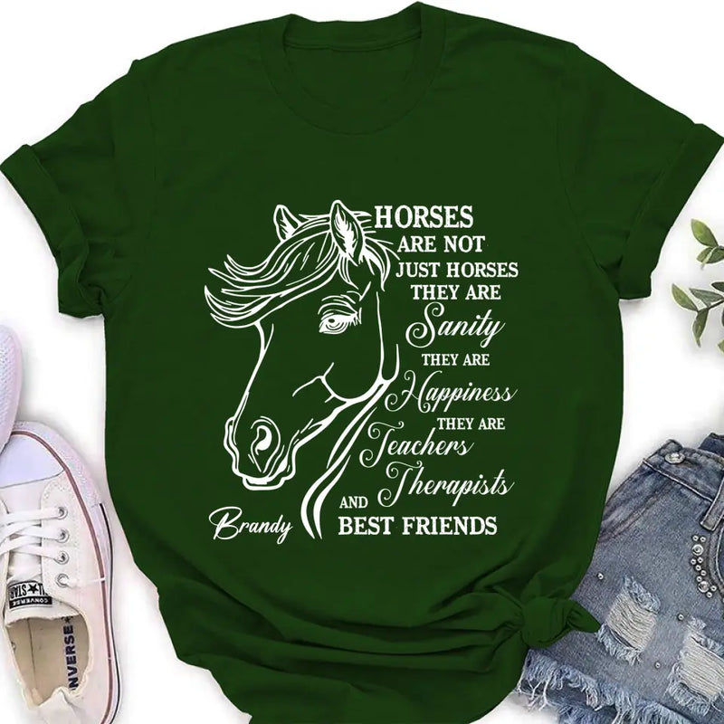 Personalized Horse Shirt/Hoodie - Gift Idea For Horse Lovers - Horses Are Not Just Horses They Are Sanity They Are Happiness