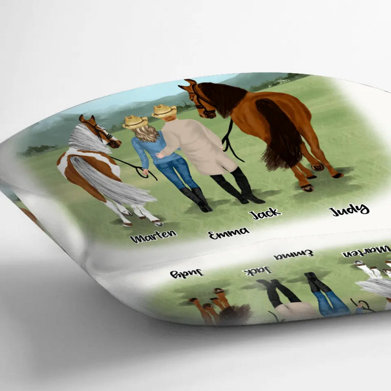 Personalized Horse Couple Quilt/Fleece Blanket/Pillow Cover - Best Gift For Couple, Lover - Husband And Wife Riding Partners For Life