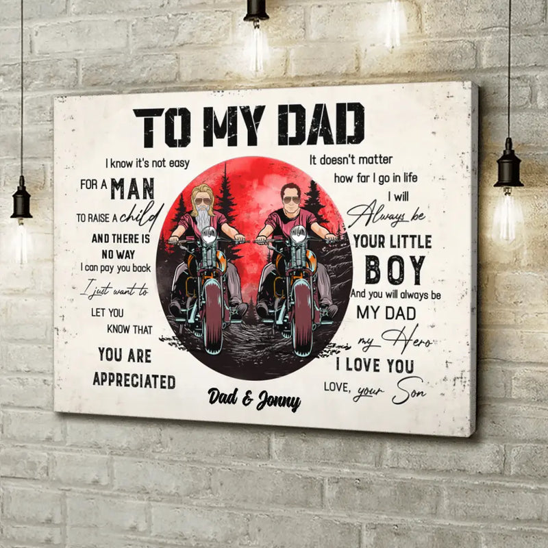 Personalized Dad Canvas - Father's Day Gift Idea for Dad from Son - To My Dad