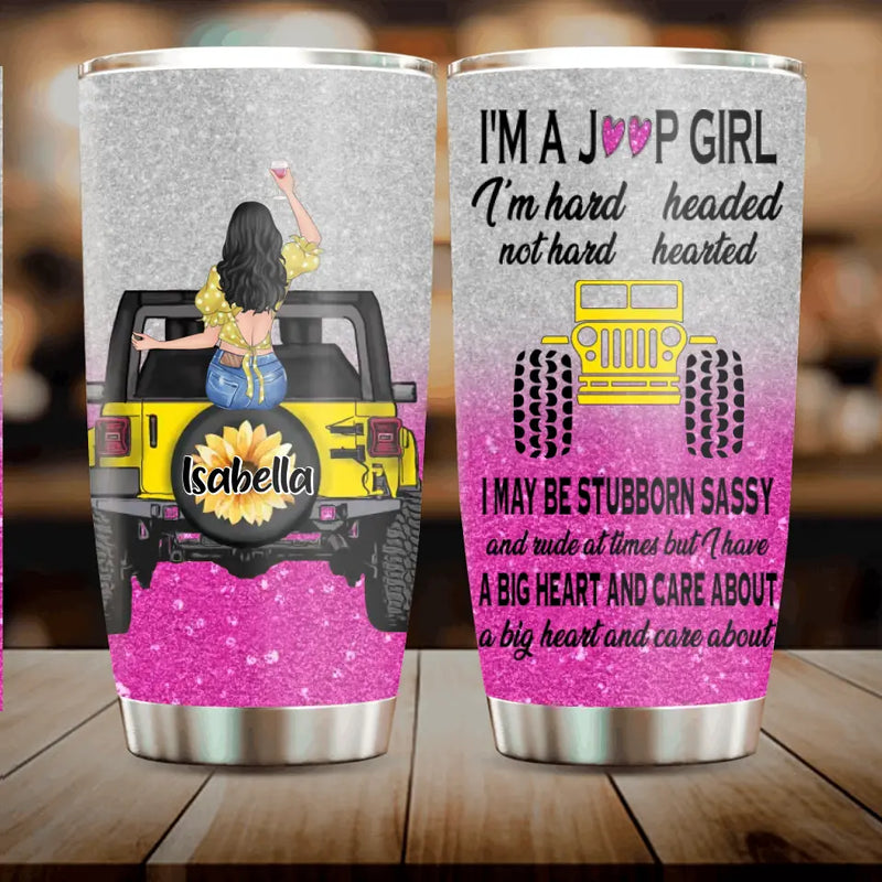 Personalized Off-Road Girl Tumbler - Gift Idea For Off-Road Lover - I'm Hard Headed Not Hard Hearted