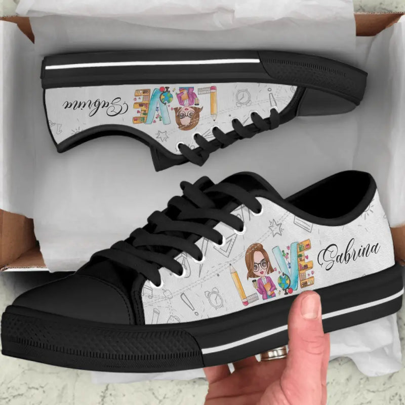 Personalized Teacher Sneakers - Gift Idea For Teacher - Love