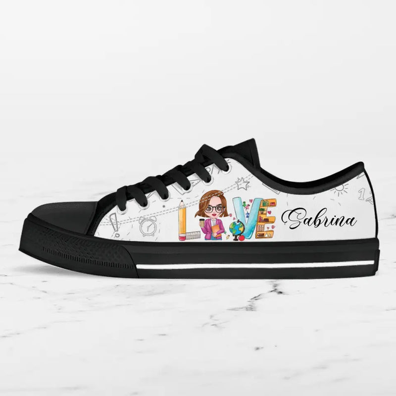 Personalized Teacher Sneakers - Gift Idea For Teacher - Love