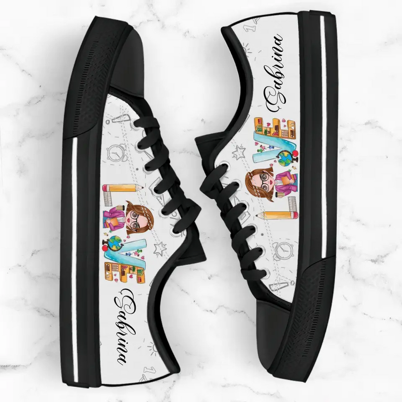 Personalized Teacher Sneakers - Gift Idea For Teacher - Love