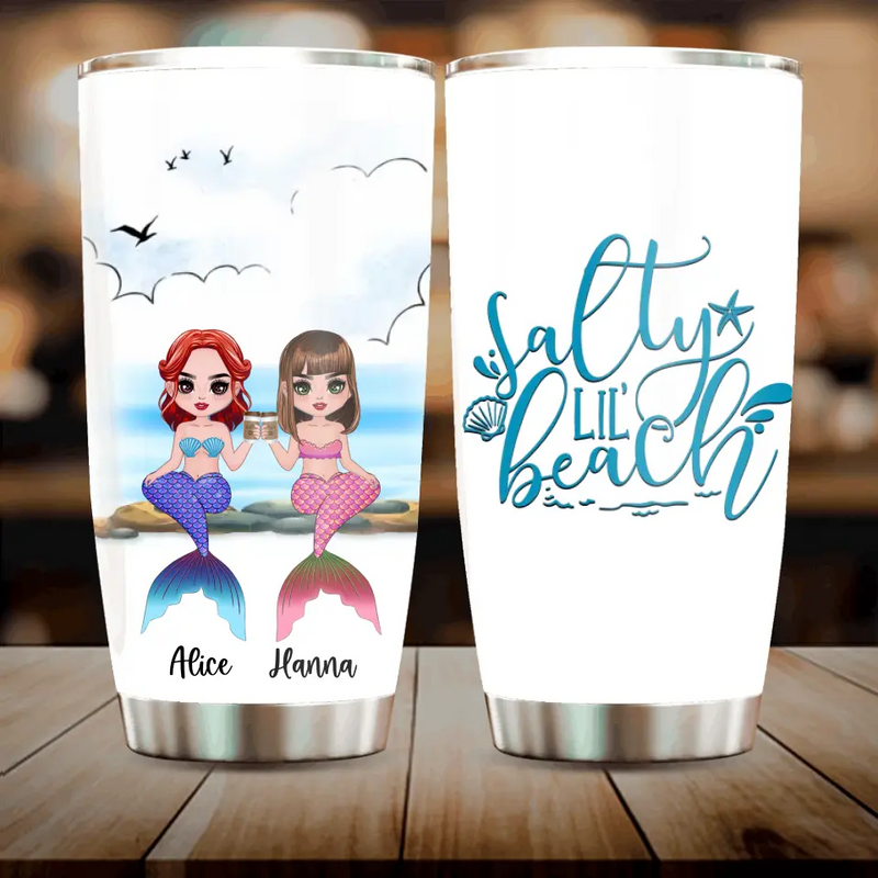 Personalized Mermaid Besties Tumbler - Gift Idea For Mermaid Lover/Friends - Salty Lil' Beach
