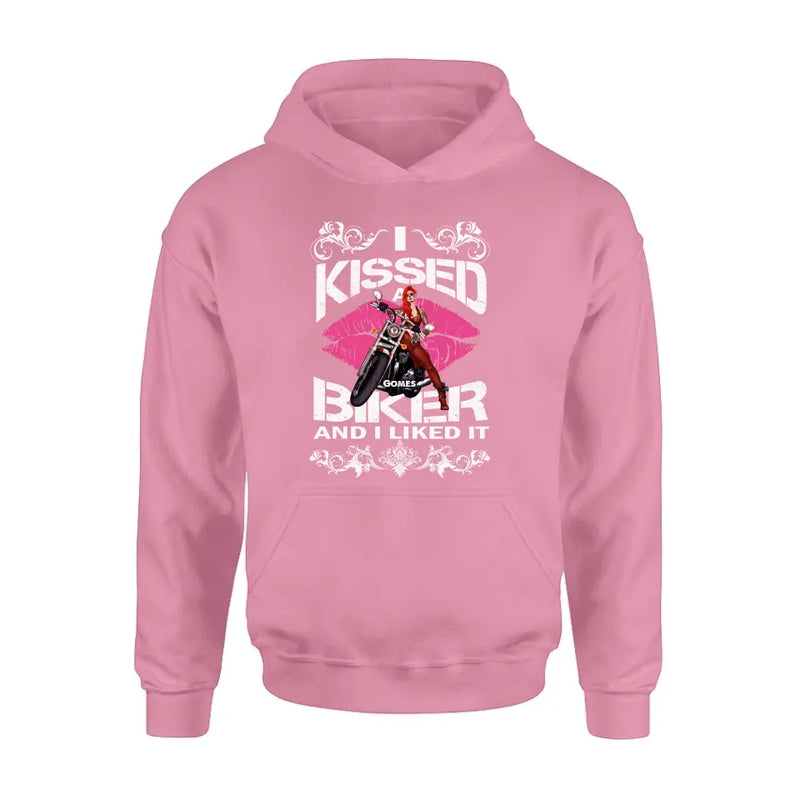Personalized Biker Shirt/Hoodie - Gift Idea For Biker/Motorcycle Lovers - I Kissed A Biker And I Liked It