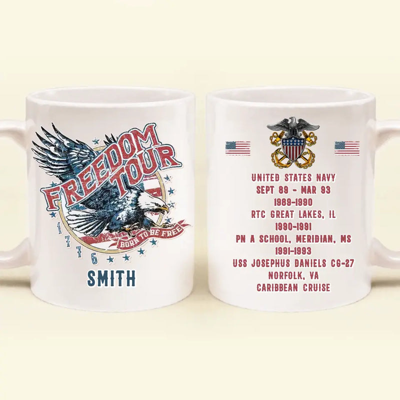 Personalized Veteran Coffee Mug - Gift Idea For Veteran/Independence Day - Freedom Your Born To Be Free