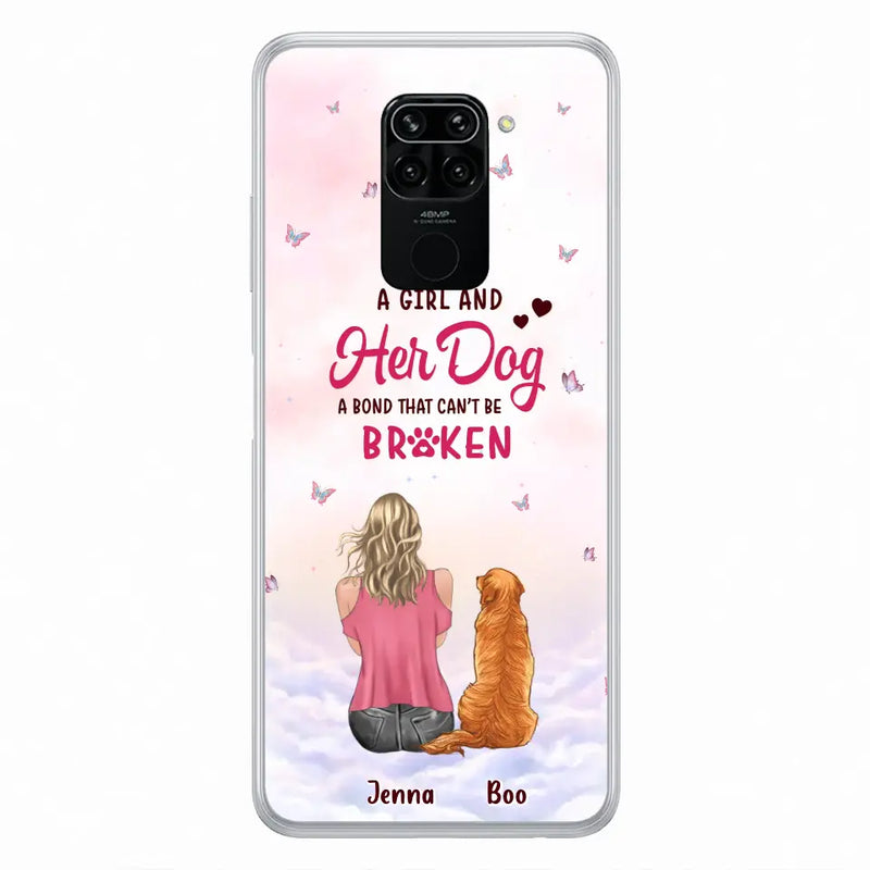 Personalized Dog Mom Phone Case - Up to 5 Dogs - Gift Idea For Dog Lovers - A Girl And Her Dog A Bond That Can't Be Broken - Case for Xiaomi/Huawei/Oppo