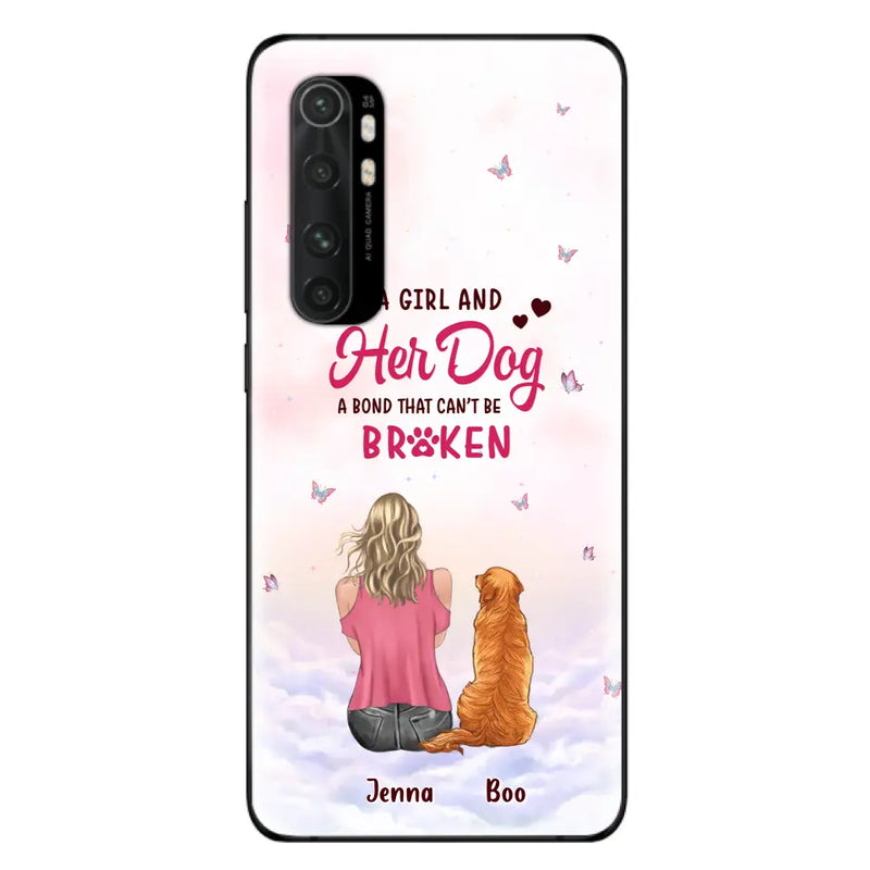 Personalized Dog Mom Phone Case - Up to 5 Dogs - Gift Idea For Dog Lovers - A Girl And Her Dog A Bond That Can't Be Broken - Case for Xiaomi/Huawei/Oppo