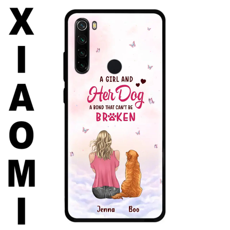 Personalized Dog Mom Phone Case - Up to 5 Dogs - Gift Idea For Dog Lovers - A Girl And Her Dog A Bond That Can't Be Broken - Case for Xiaomi/Huawei/Oppo