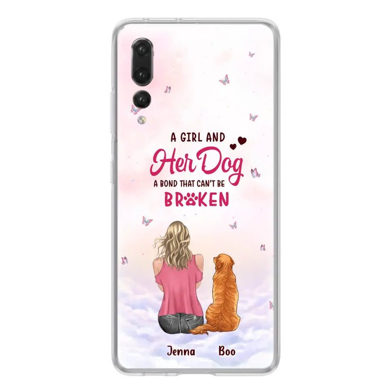 Personalized Dog Mom Phone Case - Up to 5 Dogs - Gift Idea For Dog Lovers - A Girl And Her Dog A Bond That Can't Be Broken - Case for Xiaomi/Huawei/Oppo