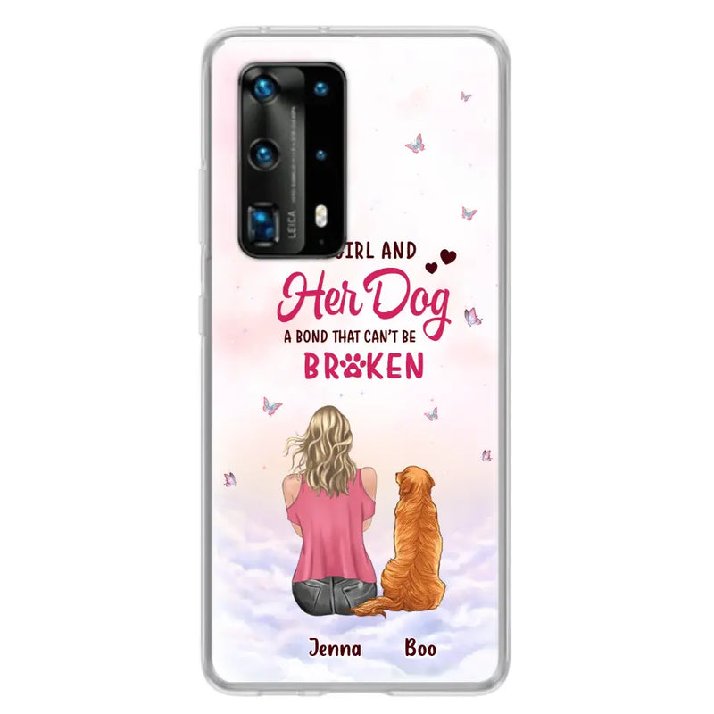 Personalized Dog Mom Phone Case - Up to 5 Dogs - Gift Idea For Dog Lovers - A Girl And Her Dog A Bond That Can't Be Broken - Case for Xiaomi/Huawei/Oppo